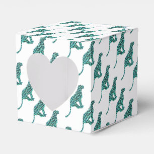 Leopard Black and Teal Print Presentaskar