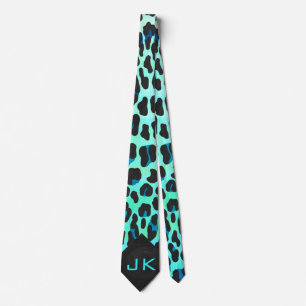 Leopard Black and Teal Print Slips