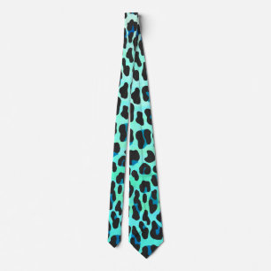 Leopard Black and Teal Print Slips