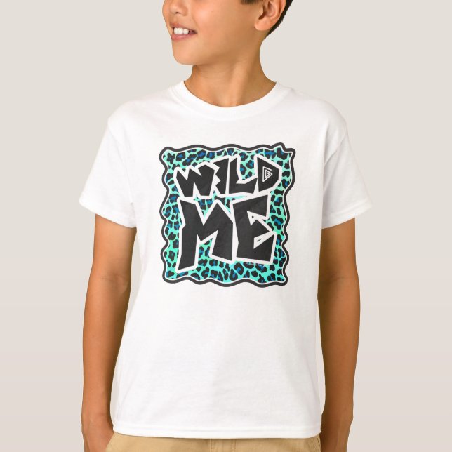 Leopard Black and Teal Print T-shirt (Framsida)