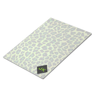 Leopard Black och Grönt med Monogram Anteckningsblock