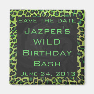 Leopard Black och Grönt med Monogram Magnet