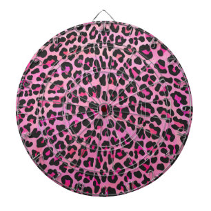 Leopard Black och Shock rosa Print Piltavla