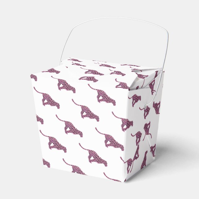 Leopard Black och Shock rosa Print Siloette Presentaskar (Framsidan Sidan)