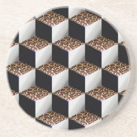 Leopard Black White Shaded 3D Titta på kuber