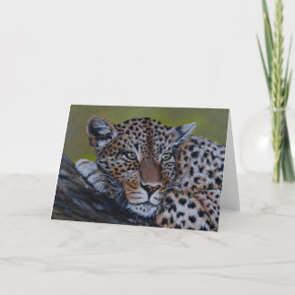 Leopard Blank Greeting Card Tack Kort