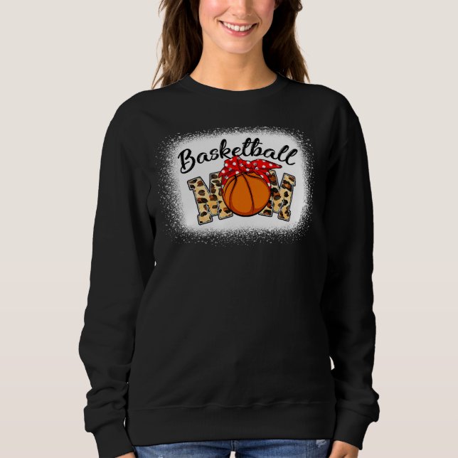 Leopard Bleached Basketball Mamma Game Day 1 T Shirt (Framsida)