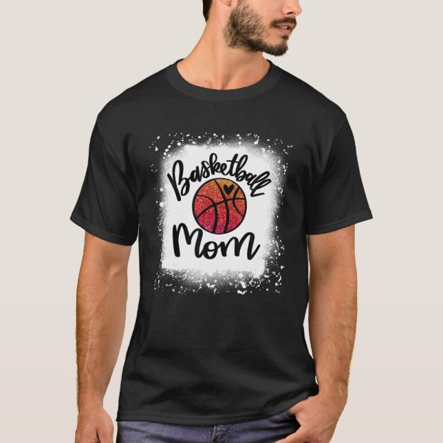 Leopard Bleached Basketball Mamma Game Day Gift T Shirt (Framsida)