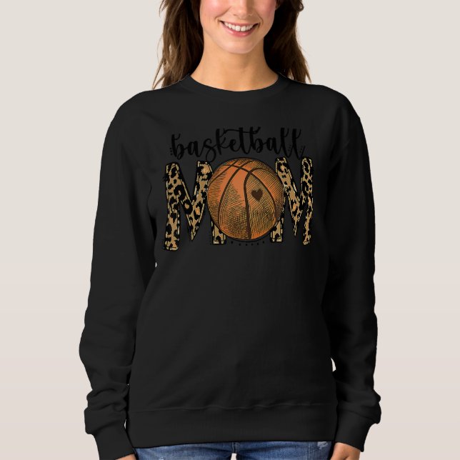 Leopard Bleached Basketball Mamma Game Day T Shirt (Framsida)
