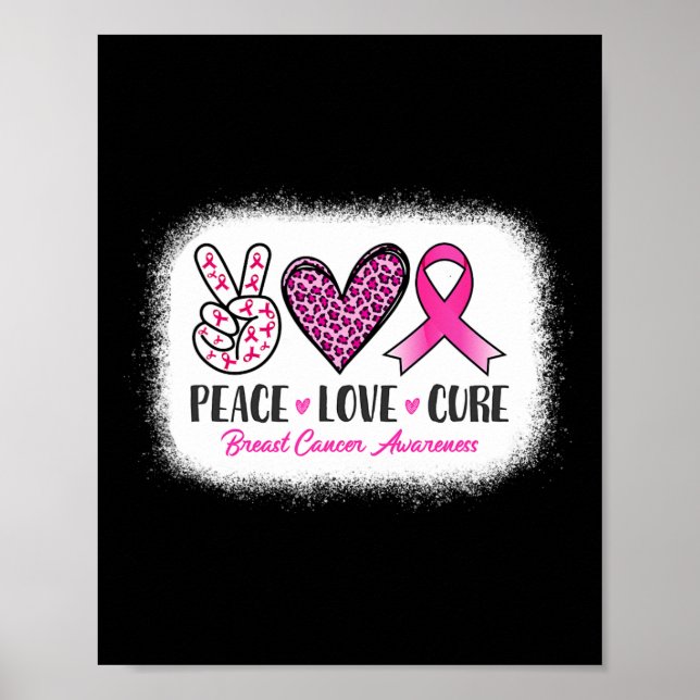 Leopard Bleached Peace Kärlek Cure Leopard Breast  Poster (Framsidan)