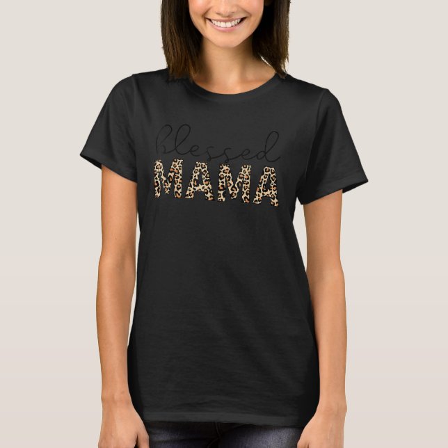 Leopard Blsed Mamma Life Mors dag Kids Gi T Shirt (Framsida)