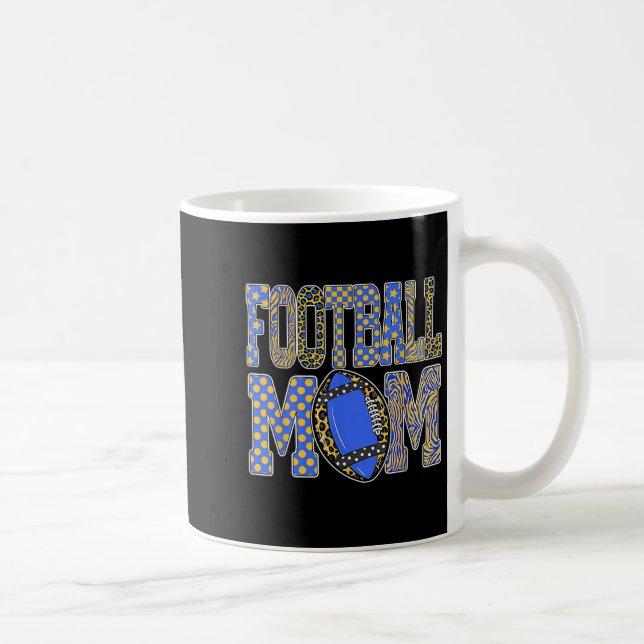 Leopard Blue Gold Checkered Football Touchdown Sea Kaffemugg (Höger)