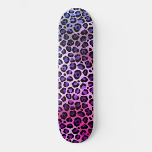 LEOPARD BLUE LILA Skateboard-däck Mini Skateboard Bräda 18,5 Cm