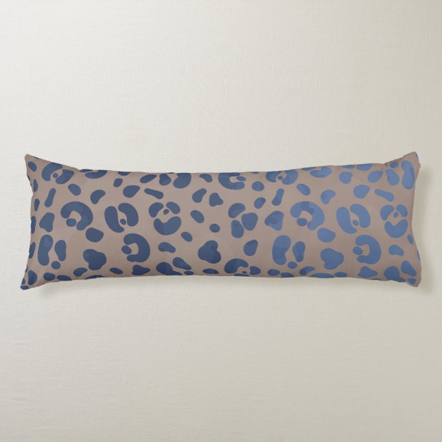 Leopard Blue Mönster Body Pillow Kroppskudde (Framsidan)