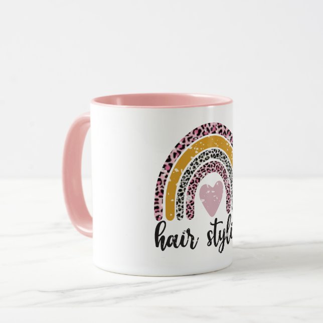 Leopard Boho Frisör Mugg (Framsida vänster)