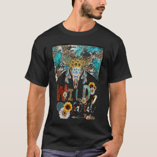 Leopard Boho Tjur Skalle Vild Sjel Hippie Västerlä T Shirt