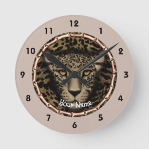 Leopard Bones Clock Rund Klocka