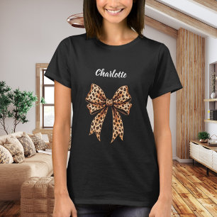 Leopard bow namn t shirt