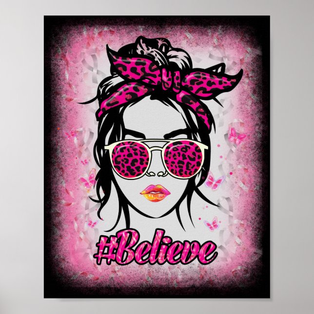 Leopard Breast Cancer Awareness Warrior Tro Poster (Framsidan)