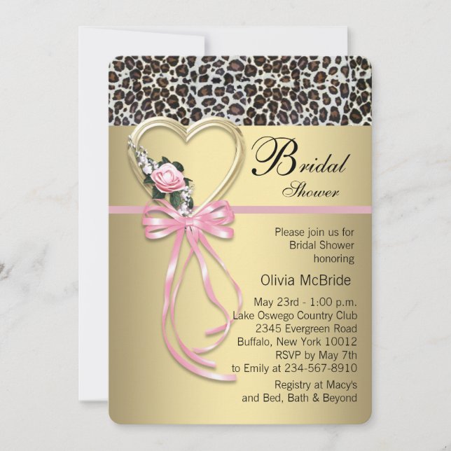 Leopard Bridal Shower Inbjudningar (Framsida)