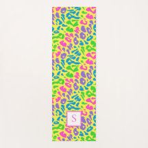 Leopard Bright Neon Monogram Personlig