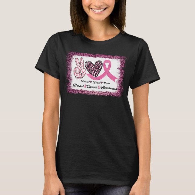 ?Leopard bröstcancerfreden i kärlek hoppas överlev T Shirt (Framsida)