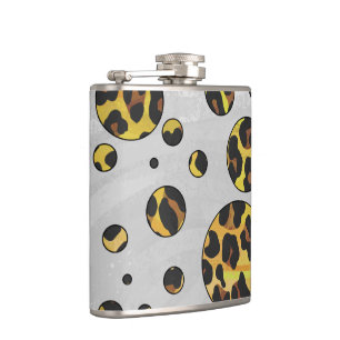 Leopard Brown och Gult Polka Dot Fickplunta