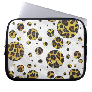 Leopard Brown och Gult Polka Dot Laptop Sleeve