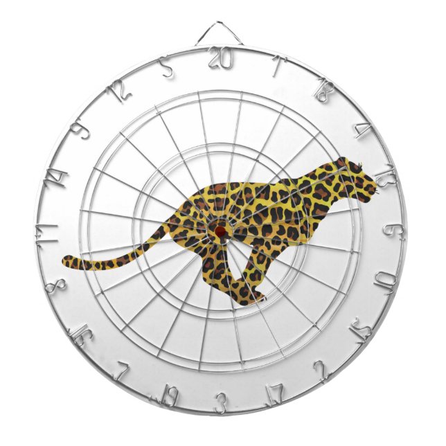 Leopard Brown och Gult Siloette Darttavla (Framsidan)