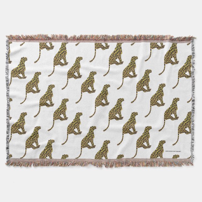 Leopard Brown och Gult Siloette Mysfilt (Framsidan)