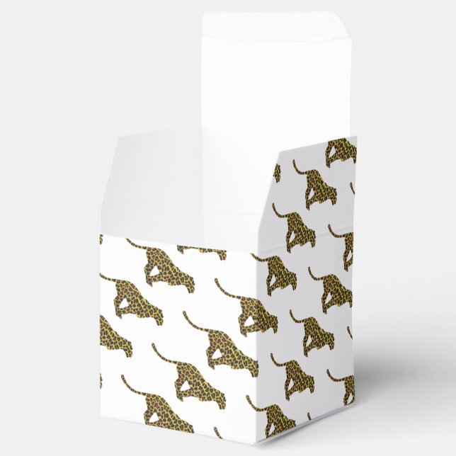 Leopard Brown och Gult Siloette Presentaskar (Öppnad)