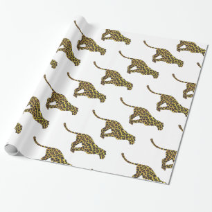 Leopard Brown och Gult Siloette Presentpapper