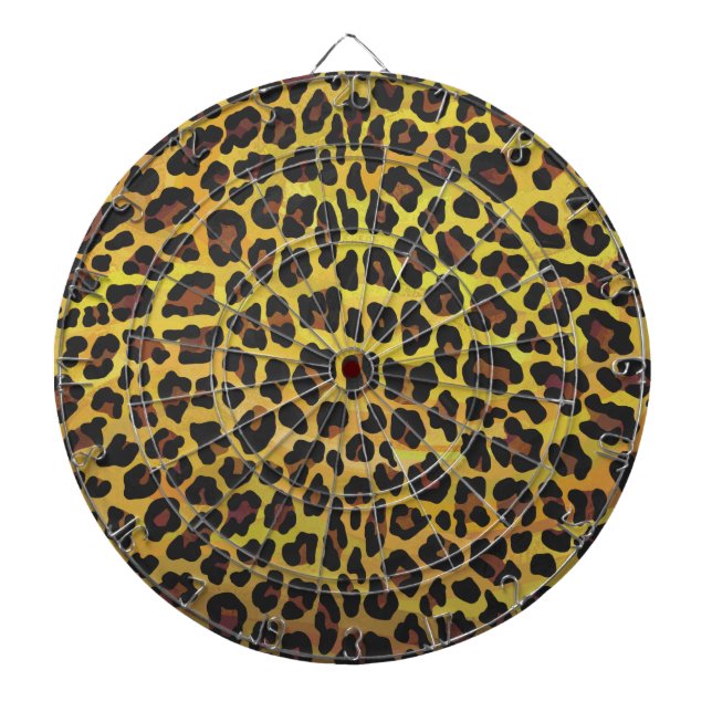 Leopard Brown och Gult Skriv ut Darttavla (Framsidan)