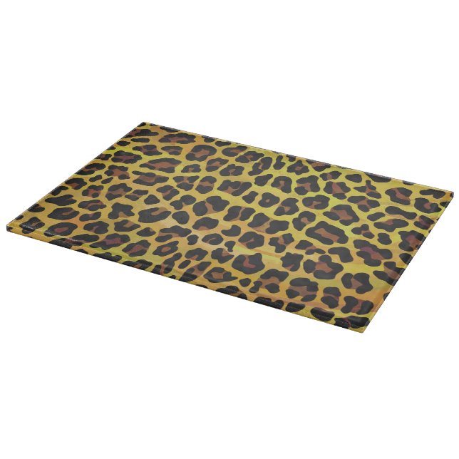 Leopard Brown och Gult Skriv ut glasskärskivor (Hörn)