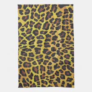 Leopard Brown och Gult Skriv ut Kökshandduk
