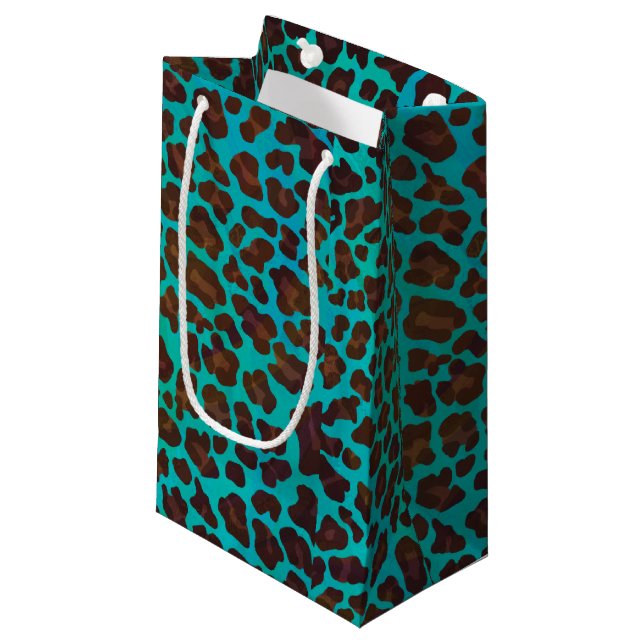 Leopard Brown och Teal Print (Framsidan Vinklad)