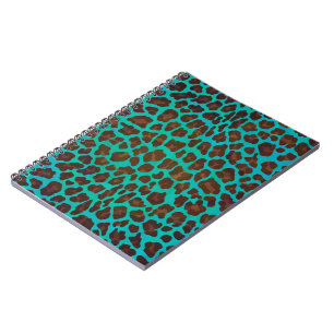Leopard Brown och Teal Print Anteckningsbok