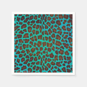 Leopard Brown och Teal Print Pappersservett