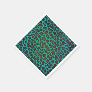 Leopard Brown och Teal Print Pappersservett