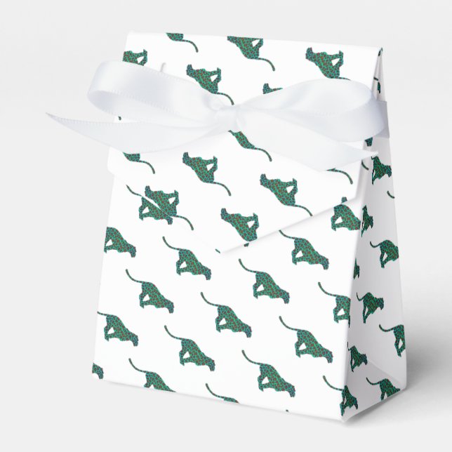 Leopard Brown och Teal Print Presentaskar (Framsidan Sidan)