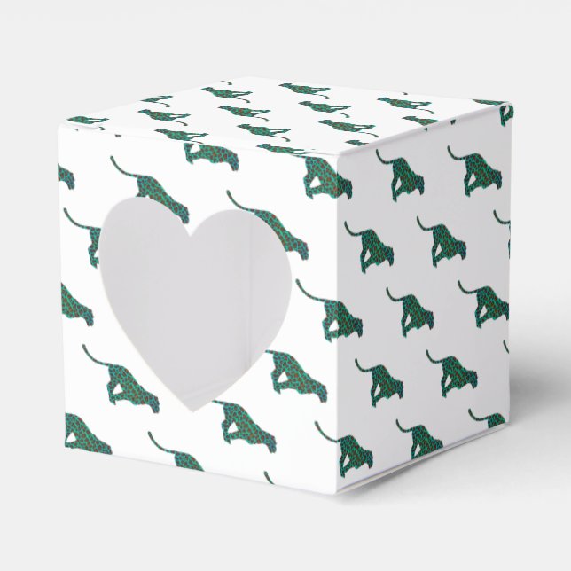 Leopard Brown och Teal Print Presentaskar (Framsidan Sidan)