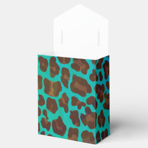 Leopard Brown och Teal Print Presentaskar