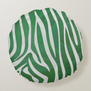 Leopard Brown och Teal Print Rund Kudde