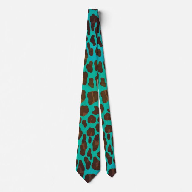 Leopard Brown och Teal Print Slips (Framsida)