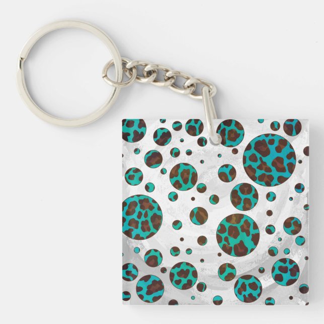 Leopard Brown och Teal PrintPolka Dots (Framsidan)