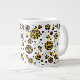 Leopard Brun och Gul Prickig Jumbo Mugg