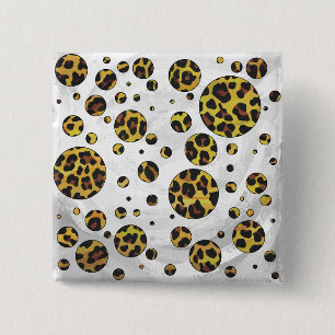 Leopard Brun och Gul Prickig Knapp