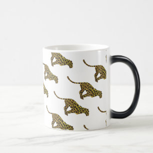 Leopard Brun och Gul Silhuett Magisk Mugg