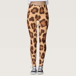 Leopard brunfläckig cheetah mönster Legging