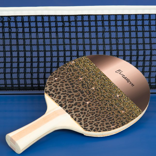 Leopard brunsvart elegant namn pingisracket (Insitu)